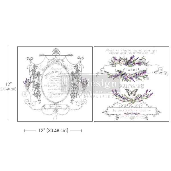 Re-Design with Prima - Transfer Aufkleber 12x12 Inch "Maison De Paris" Decor Transfer 2 Bogen 