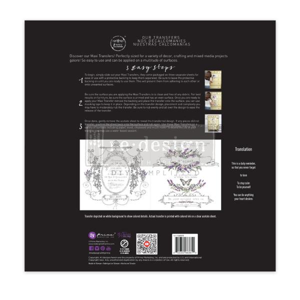 Re-Design with Prima - Transfer Aufkleber 12x12 Inch "Maison De Paris" Decor Transfer 2 Bogen 