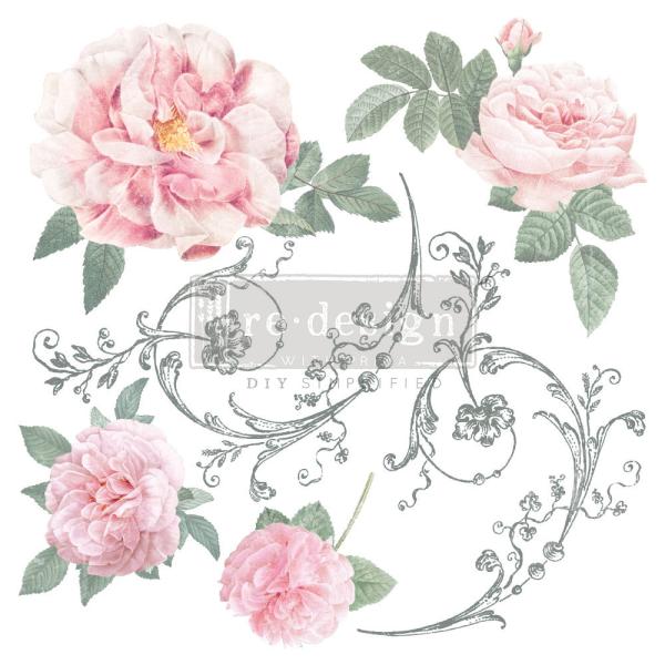 Re-Design with Prima - Transfer Aufkleber 12x12 Inch "Odeur De Rose" Decor Transfer 2 Bogen 