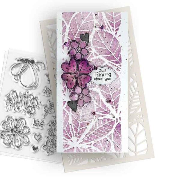 Polkadoodles - Stempelset "Hearts and Flowers Butterfly 2" Clear Stamps