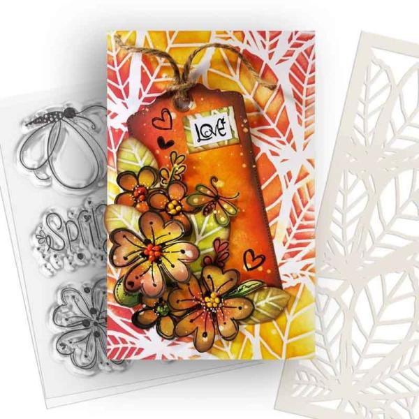 Polkadoodles - Stempelset "Hearts and Flowers Butterfly 2" Clear Stamps