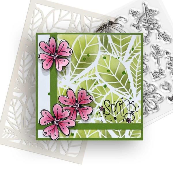 Polkadoodles - Stempelset "Hearts and Flowers Butterfly 2" Clear Stamps