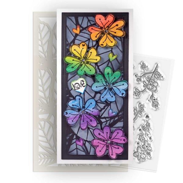 Polkadoodles - Stempelset "Hearts and Flowers Butterfly 2" Clear Stamps