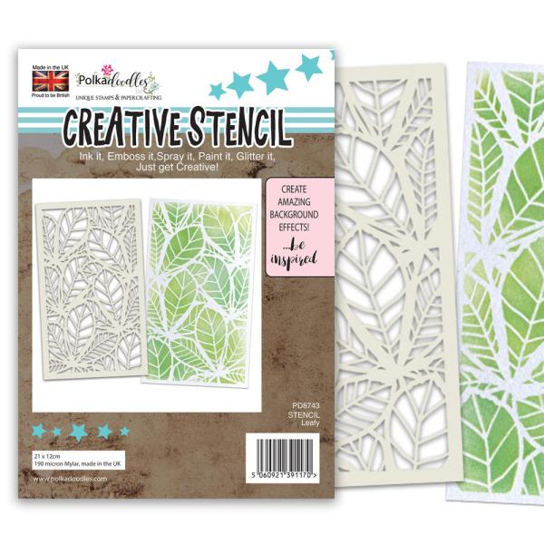 Polkadoodles - Schablone "Leafy" Stencil  