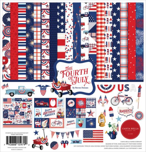 Carta Bella - Designpapier "Fourth Of July" Collection Kit 12x12 Inch - 12 Bogen  