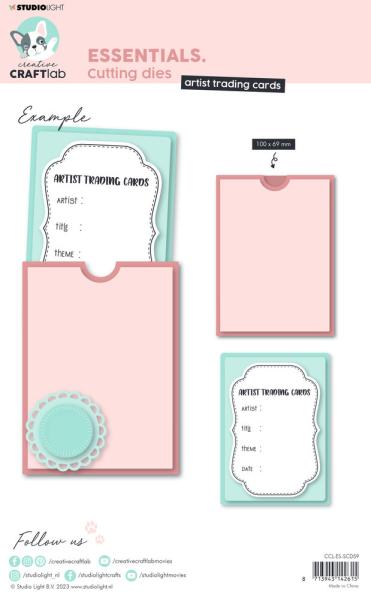 Creative Craft Lab - Studio Light - Stempelset & Stanzschablone "Artist Trading Cards" Clear Stamps & Dies