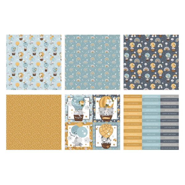 The Paper Boutique - Cardstock "Up, Up & Away" Solid Papers 8x8 Inch - 6 Bogen