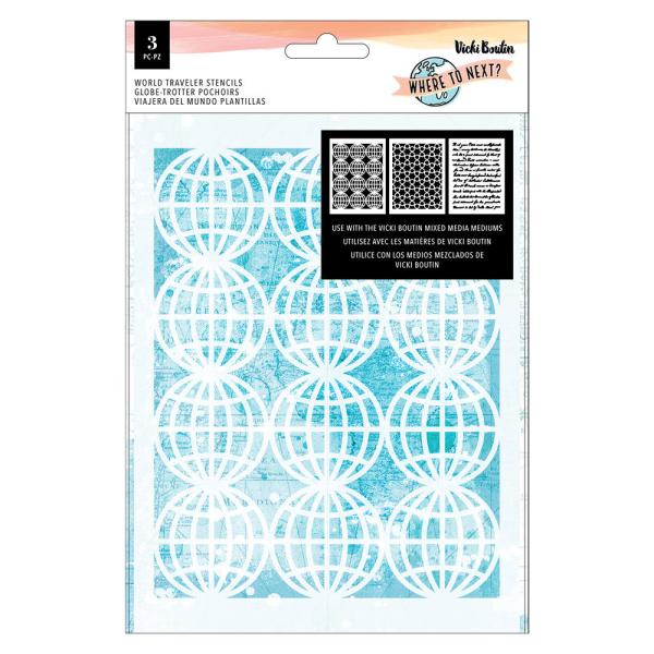 American Crafts - Schablone 6x9,12 Inch "World Traveler" Stencil