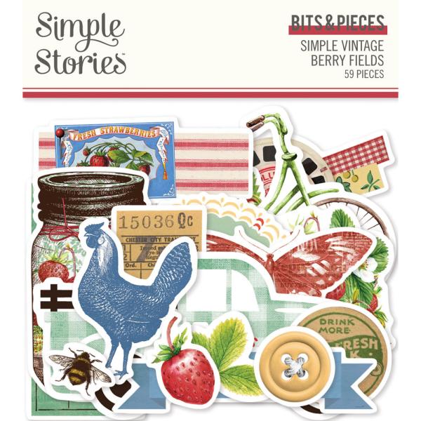 Simple Stories - Stanzteile "Simple Vintage Berry Fields" Bits & Pieces 
