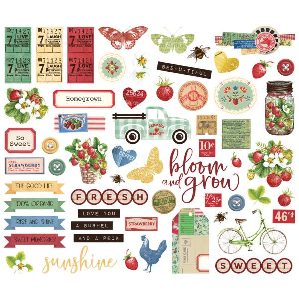 Simple Stories - Stanzteile "Simple Vintage Berry Fields" Bits & Pieces 
