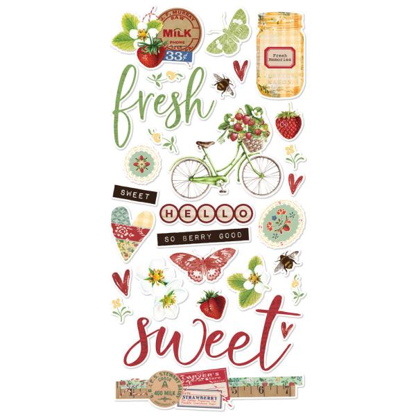 Simple Stories - Aufkleber "Simple Vintage Berry Fields" Chipboard Sticker 