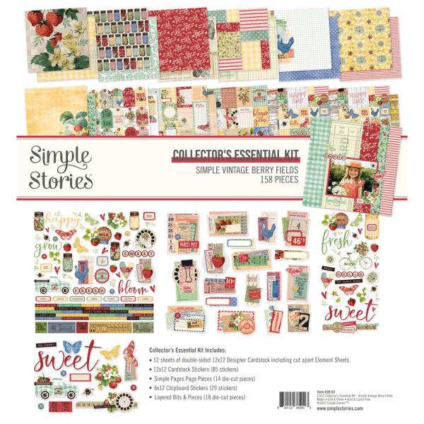 Simple Stories - Collectors Essential Kit "Simple Vintage Berry Fields" 12 Bogen Designpapier