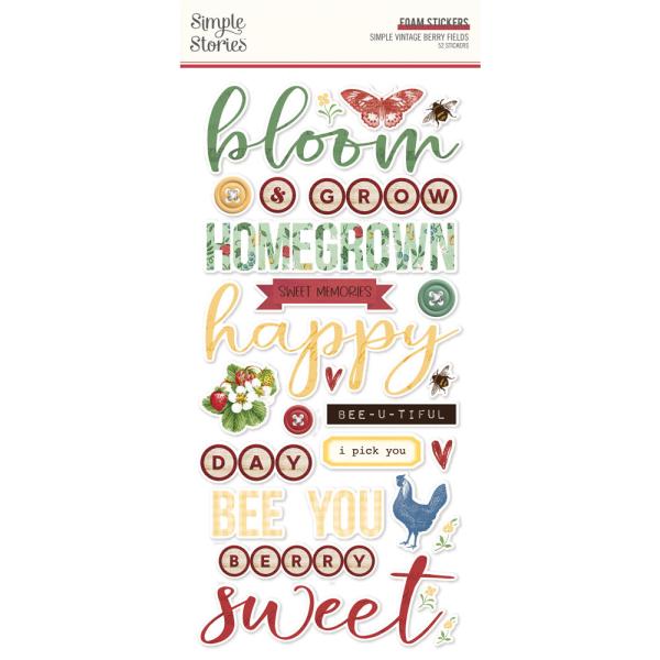 Simple Stories - Aufkleber "Simple Vintage Berry Fields" Foam Sticker
