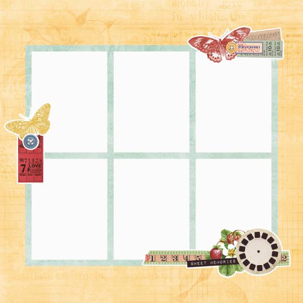 Simple Stories - Stanzteile "Simple Vintage Berry Fields" Pages Pieces