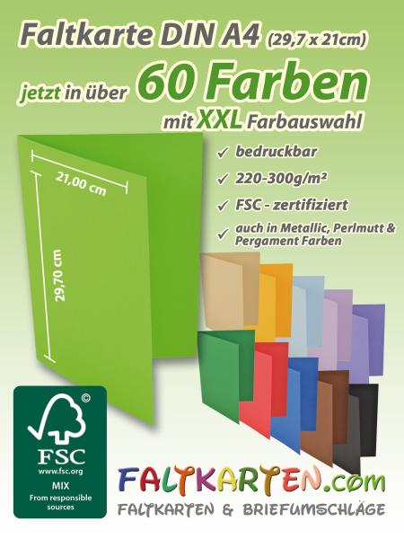 Doppelkarte - Faltkarte DIN A4 (29,7 x 21,0 cm) 240g/m² DIN A4 in babypink