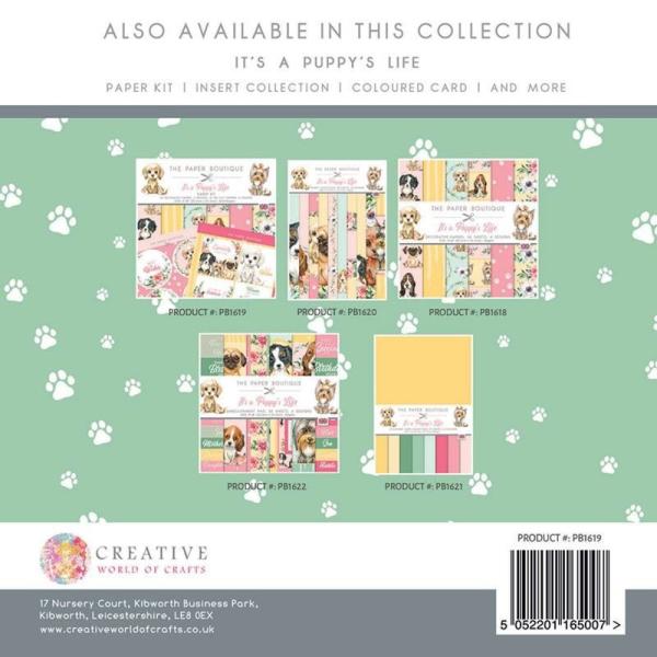 The Paper Boutique - Designpapier "It's a Puppy's Life" Paper Kit 8x8 Inch - 36 Bogen