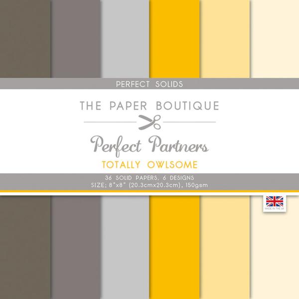 The Paper Boutique - Cardstock "Totally Owlsome" Solid Papers 8x8 Inch - 36 Bogen