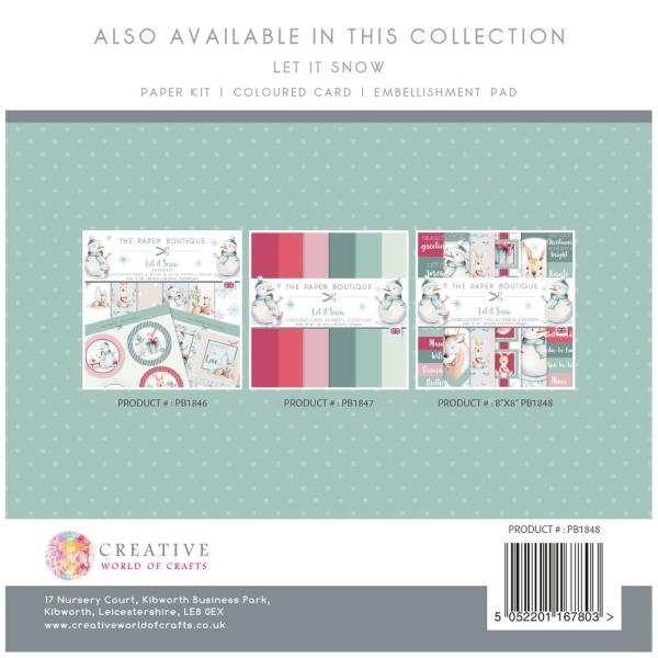 The Paper Boutique - Designpapier "Let it Snow" Embellishment Pad 8x8 Inch - 36 Bogen