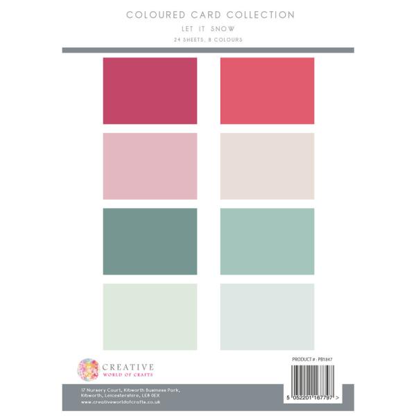 The Paper Boutique - Cardstock "Let it Snow" Colour Card Collection A4 - 24 Bogen