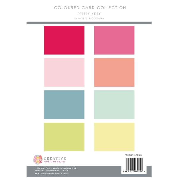The Paper Boutique - Cardstock "Pretty Kitty" Colour Card Collection A4 - 24 Bogen