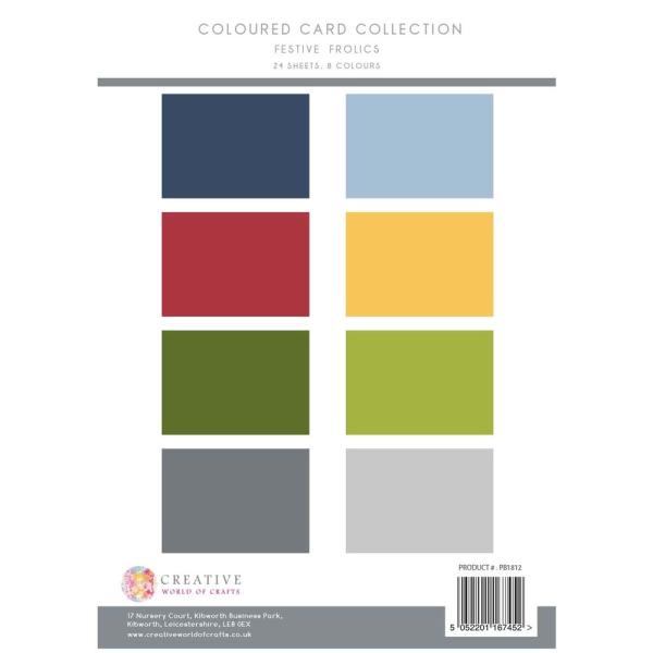 The Paper Boutique - Cardstock "Festive Frolics" Colour Card Collection A4 - 24 Bogen