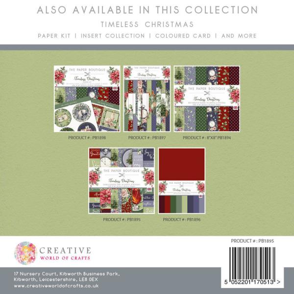 The Paper Boutique - Designpapier "Timeless Christmas" Embellishment Pad 8x8 Inch - 36 Bogen