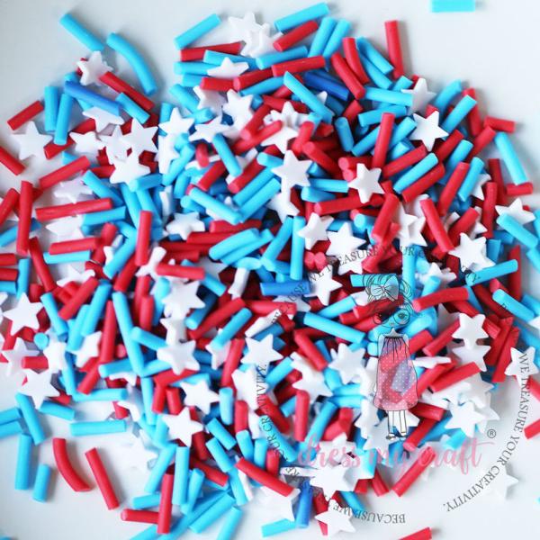 Dress My Craft - Streuteile "American Flag Star Mix" Shaker Slices 8g