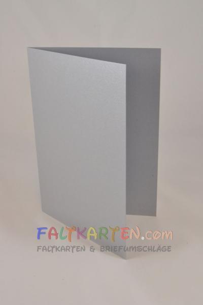 Doppelkarte - Faltkarte DIN A4 (29,7 x 21,0 cm) 250g/m² DIN A4 in metallic-silber
