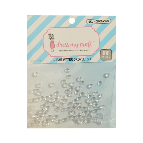 Dress My Craft - Streuteile Wassertropfen "Clear Water 1" Droplets 100 Stück