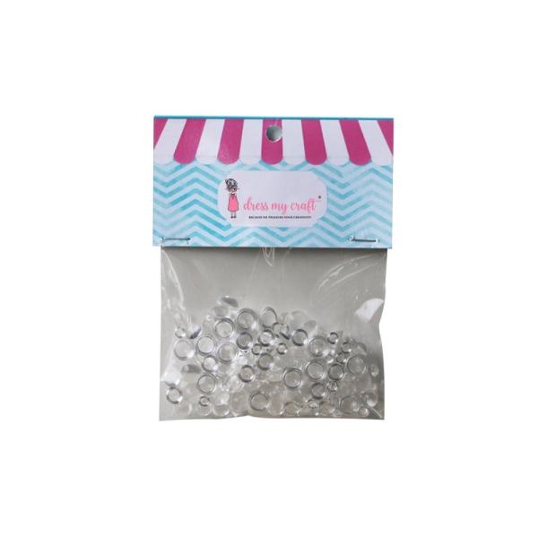 Dress My Craft - Streuteile Wassertropfen "Clear Water Assorted" Droplets 150 Stück