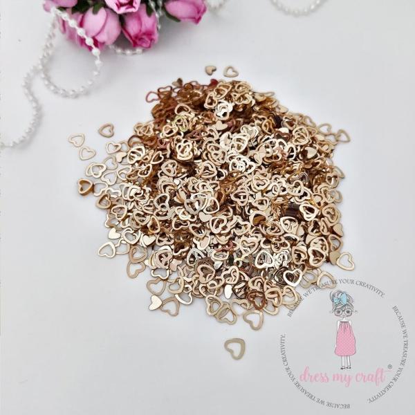 Dress My Craft - Pailetten - Streuteile "Golden Heart" Sequins Mix 8g