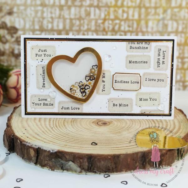 Dress My Craft - Pailetten - Streuteile "Golden Heart" Sequins Mix 8g