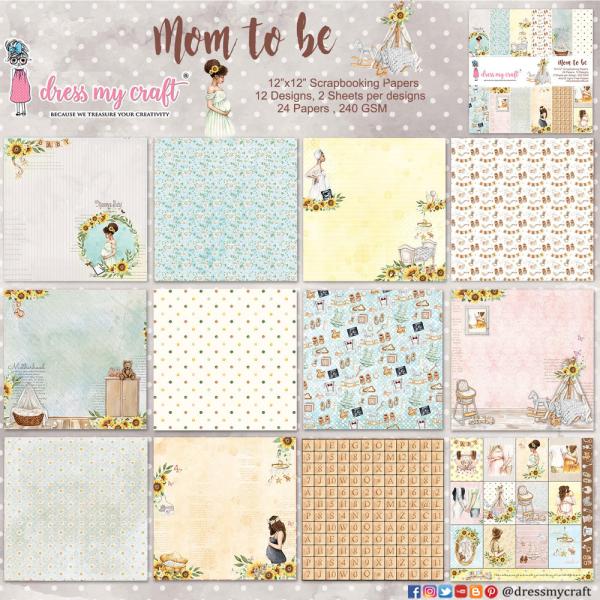 Dress My Craft - Designpapier "Mom To Be" Paper Pack 12x12 Inch - 24 Bogen