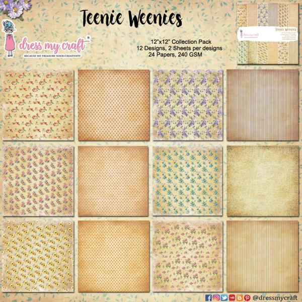Dress My Craft - Designpapier "Teenie Weenies" Paper Pack 12x12 Inch - 24 Bogen