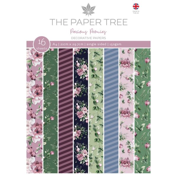 The Paper Tree - Designpapier "Precious Peonies" Paper Pack A4 - 16 Bogen