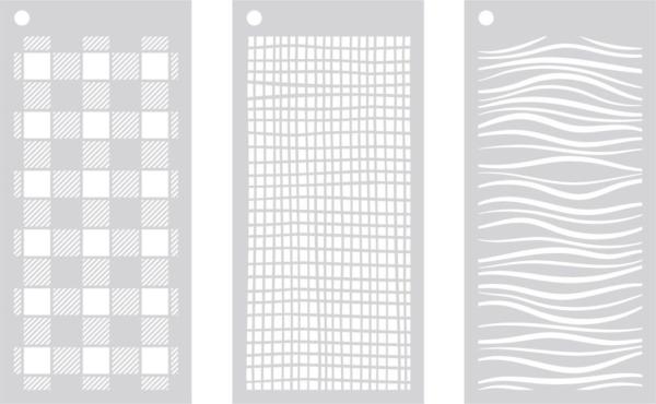 Crafters Companion - Schablone "Textile Trio " Stencil