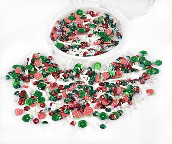 Picket Fence Studios - Pailletten - Streuteile "Strawberry Daquiri" Sequin Mix