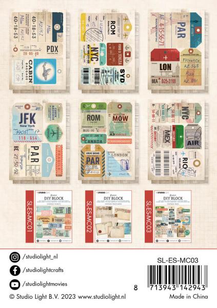 Studio Light - Tags DIY Block Mini 7,4x10,5 cm "Vintage" 24 Bogen