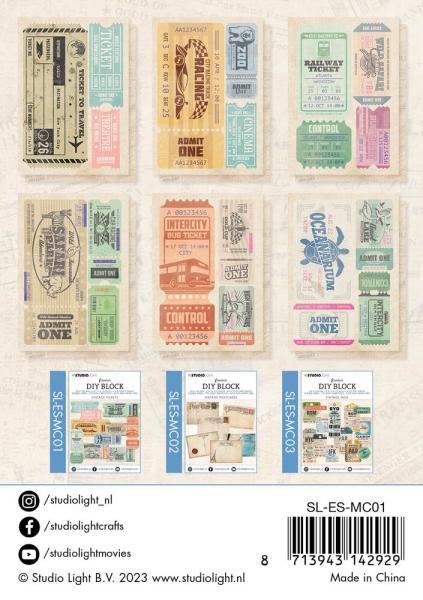 Studio Light - Tickets DIY Block Mini 7,4x10,5 cm "Vintage" 24 Bogen