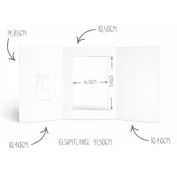 Passepartoutkarte rechteck 3-Fach DIN A6 in royalblau