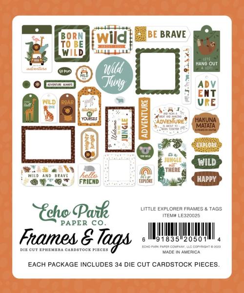 Echo Park - Stanzteile & Anhänger "Little Explorer" Frames & Tags 
