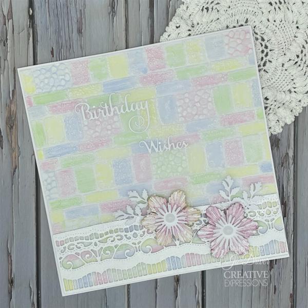 Creative Expressions - 3D Embossingfolder 8x8 "Brick Wall" Prägefolder Design by Sue Wilson