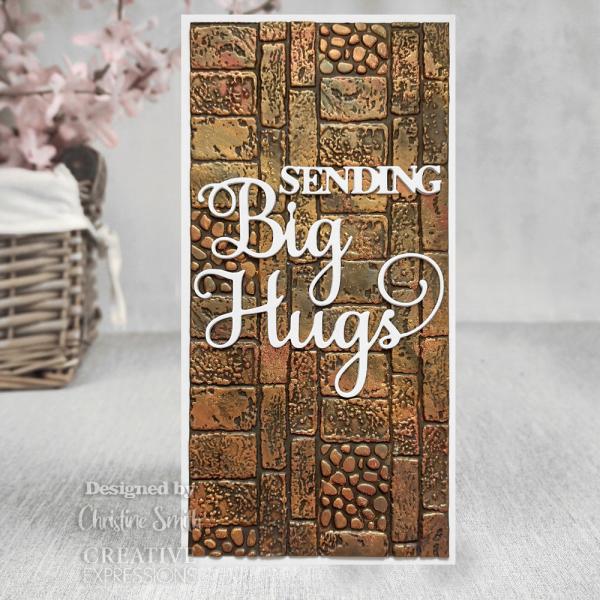 Creative Expressions - 3D Embossingfolder 8x8 "Brick Wall" Prägefolder Design by Sue Wilson