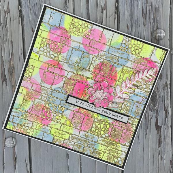 Creative Expressions - 3D Embossingfolder 8x8 "Brick Wall" Prägefolder Design by Sue Wilson