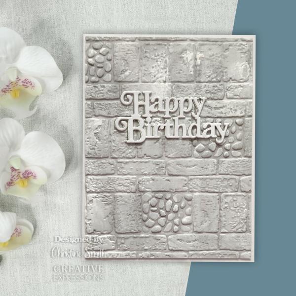 Creative Expressions - 3D Embossingfolder 8x8 "Brick Wall" Prägefolder Design by Sue Wilson