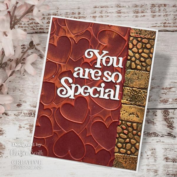 Creative Expressions - 3D Embossingfolder 8x8 "Brick Wall" Prägefolder Design by Sue Wilson