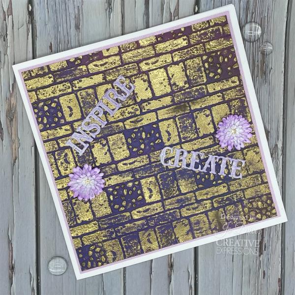 Creative Expressions - 3D Embossingfolder 8x8 "Brick Wall" Prägefolder Design by Sue Wilson