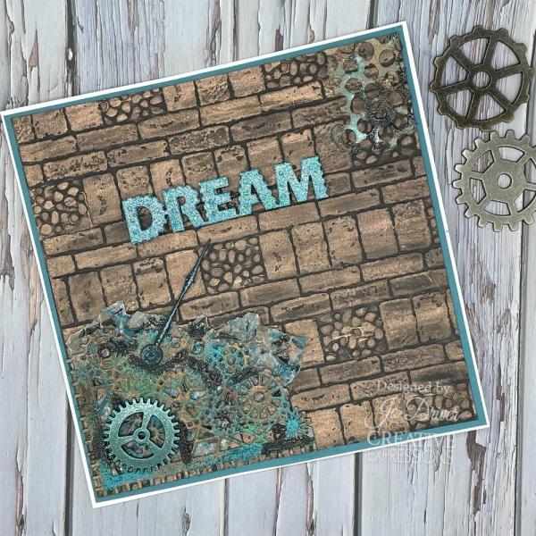 Creative Expressions - 3D Embossingfolder 8x8 "Brick Wall" Prägefolder Design by Sue Wilson