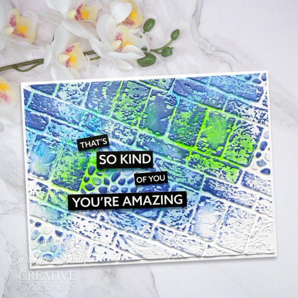 Creative Expressions - 3D Embossingfolder 8x8 "Brick Wall" Prägefolder Design by Sue Wilson