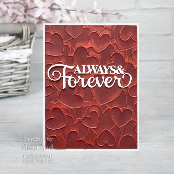 Creative Expressions - 3D Embossingfolder 8x8 Inch "Heart To Heart" Prägefolder Design by Sue Wilson